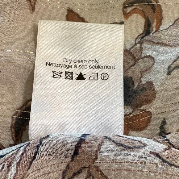 Veronica Beard NWT Blush Multicolor Luciana Floral Metallic Silk Top Size 6 - Picture 8 of 9